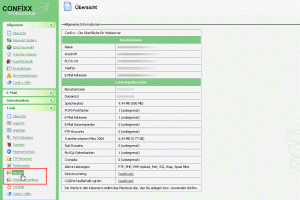 Nach dem Login gehen Sie auf der linken Seite unter Tools auf den Punkt Backup.