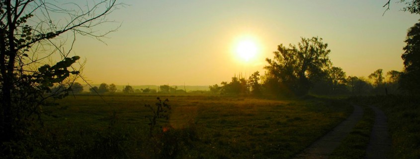 Ein schöner herbstlicher Sonnenaufgang im Unteren Odertal bei Gatow.