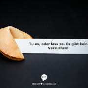 Tu es, oder lass es. Es gibt kein Versuchen!