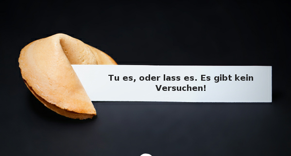 Tu es, oder lass es. Es gibt kein Versuchen!